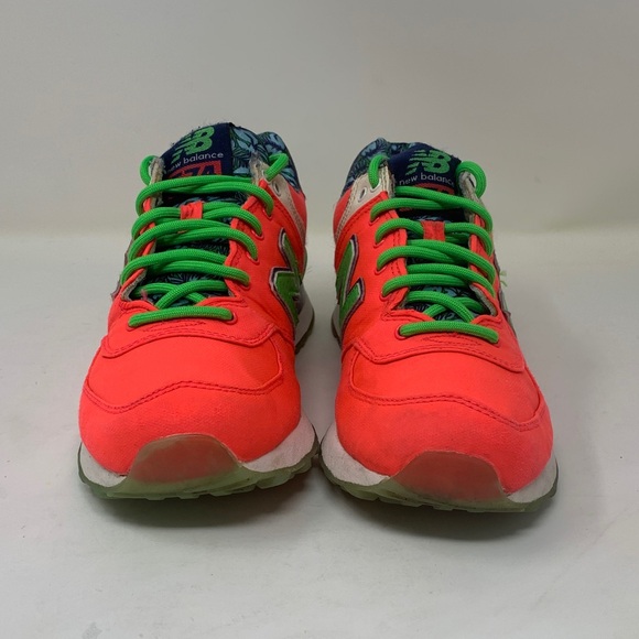 New Balance 575 Classic Bright Orange and Green Sneakers Size 6 Women’s - Picture 2 of 4